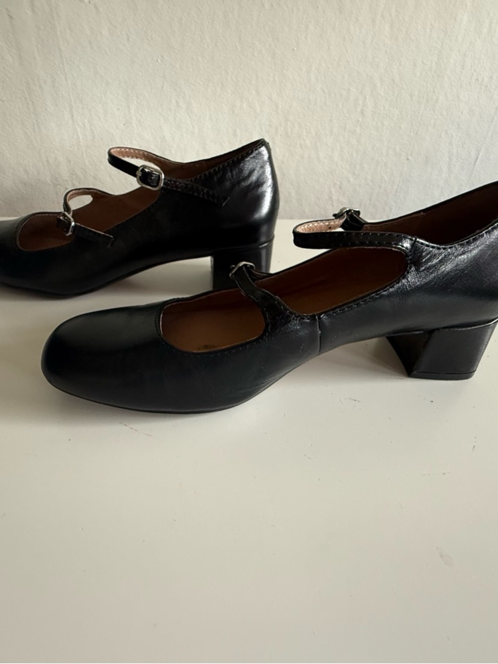 Madewell Black Leather Nettie Mary Jane Heels, 6.5 - Picture 6 of 8